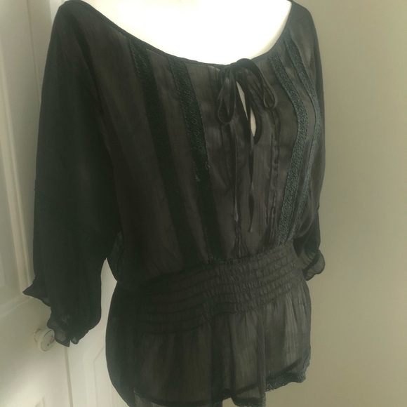 Guess Jeans Sheer Blouse - Picture 2 of 8